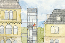Neubau eines Treppenturmes einschl. Fahrstuhl